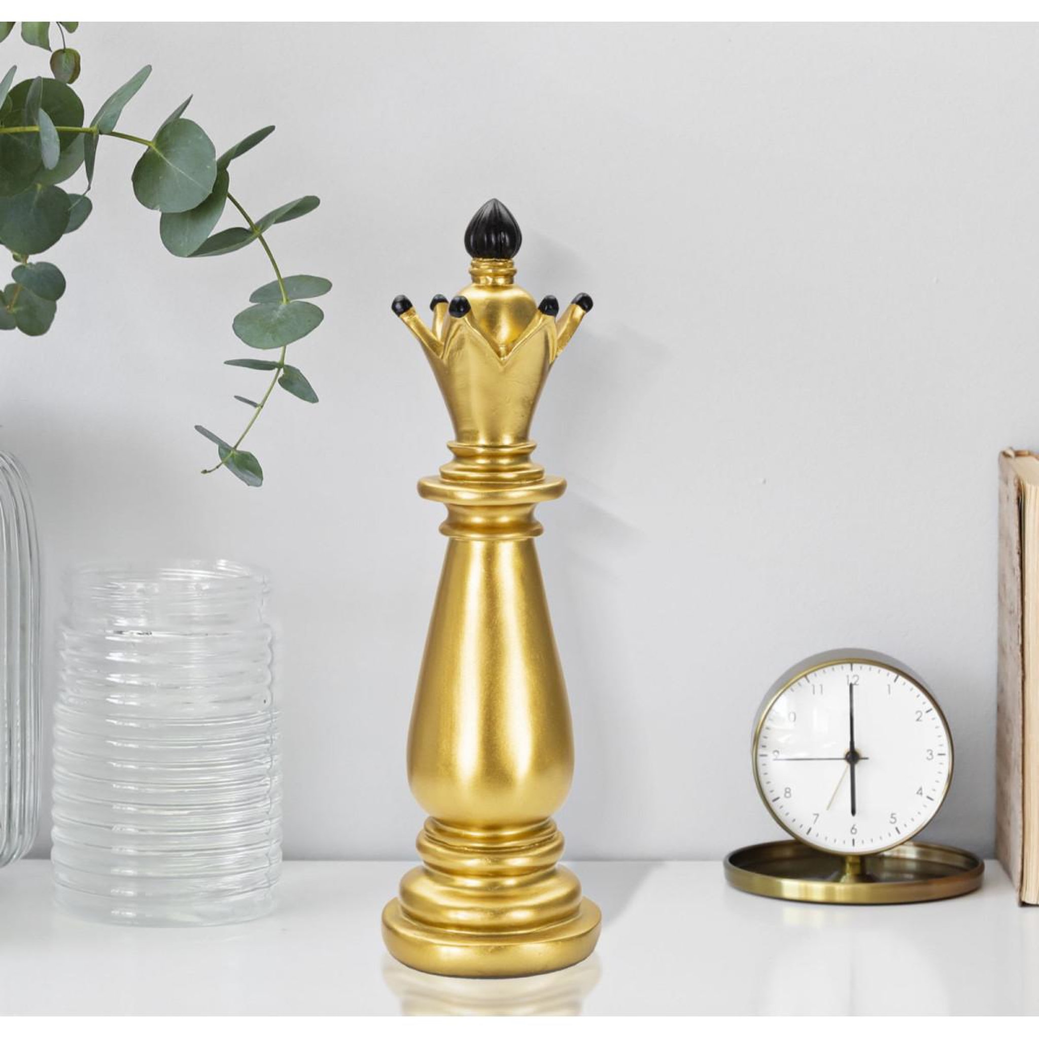 Voir la diapositive 5 : Paris Prix Pièce d'échec déco en résine  fou  38cm or