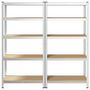 Voir la diapositive 4 : VIDAXL Etagere a 5 niveaux 2 pcs Argente Acier et bois ingenierie