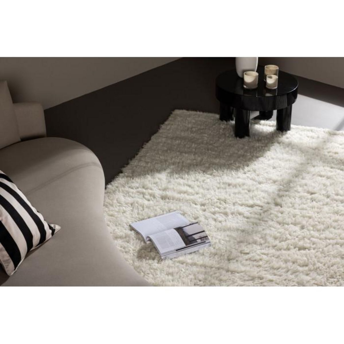 Paris Prix Tapis Déco en Laine  Leiko  200x300cm Blanc