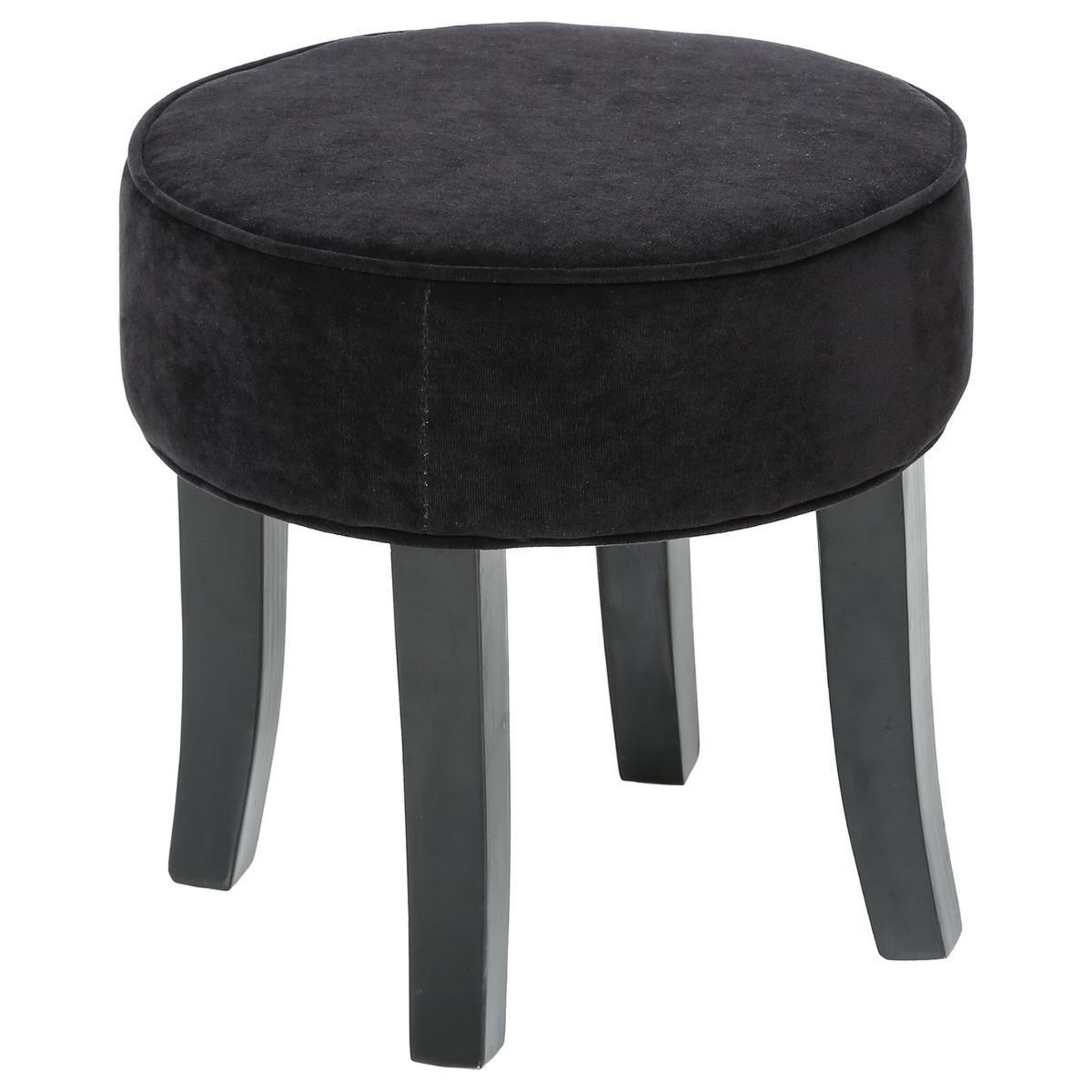 ATMOSPHERA Tabouret en velours  adriel  35cm noir