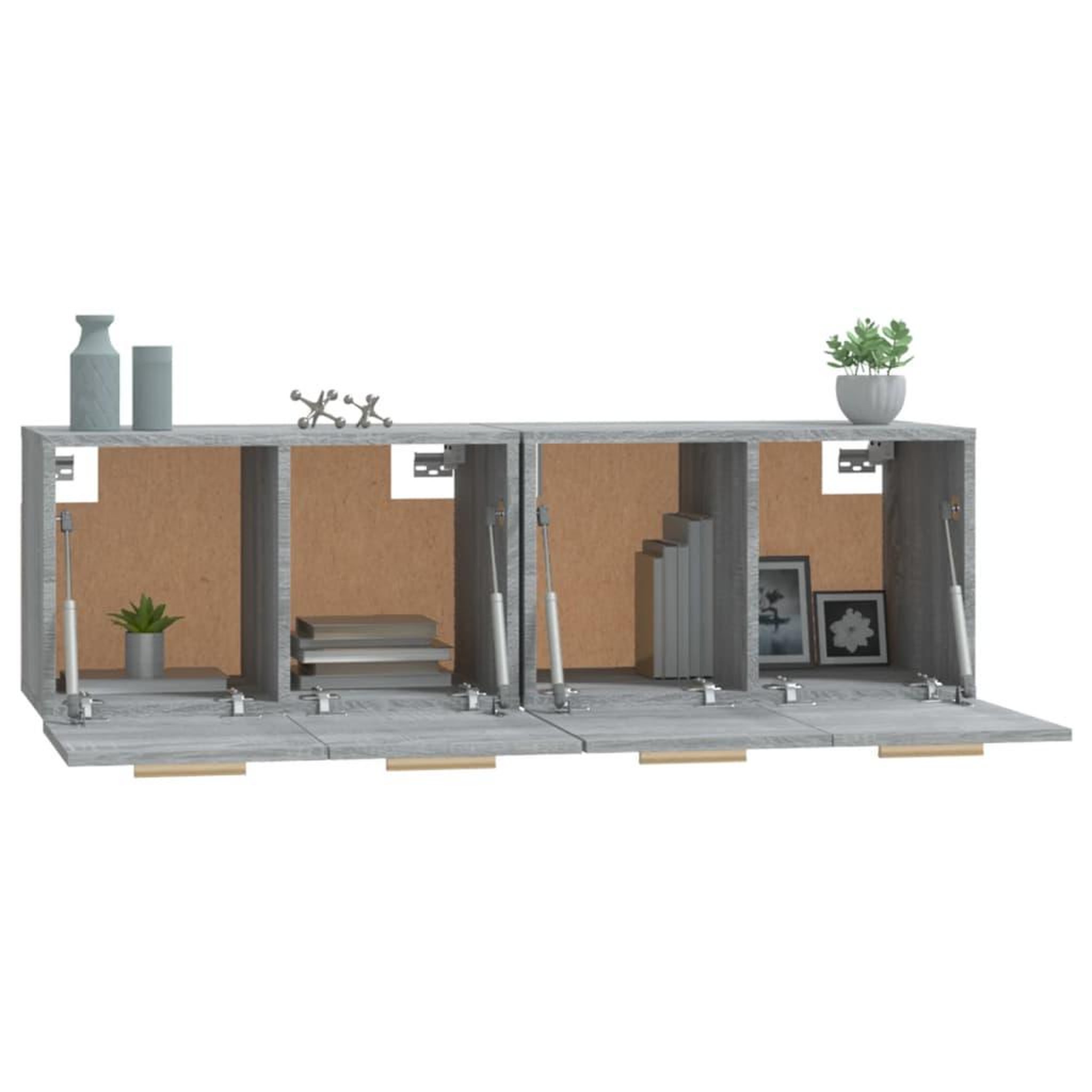 Voir la diapositive 5 : VIDAXL Armoires murales 2 pcs Sonoma gris 60x36,5x35 cm Bois