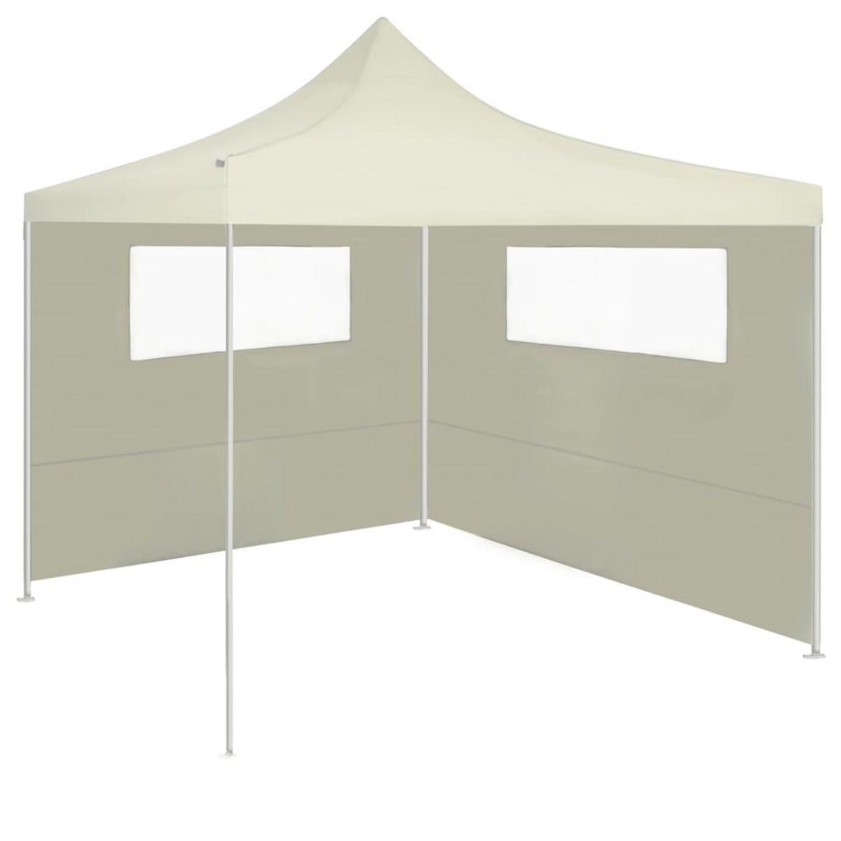VIDAXL Paroi laterale de belvedere avec fenetres 6x2 m Creme