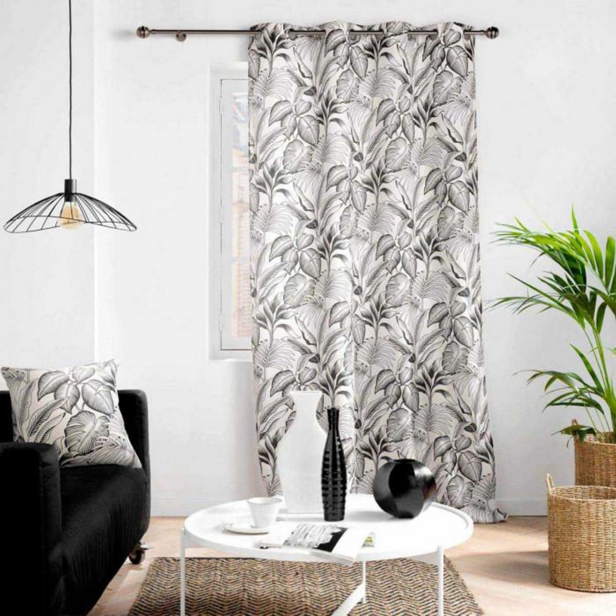 Paris Prix Rideau à Œillets Imprimé  Cabana  140x260cm Naturel