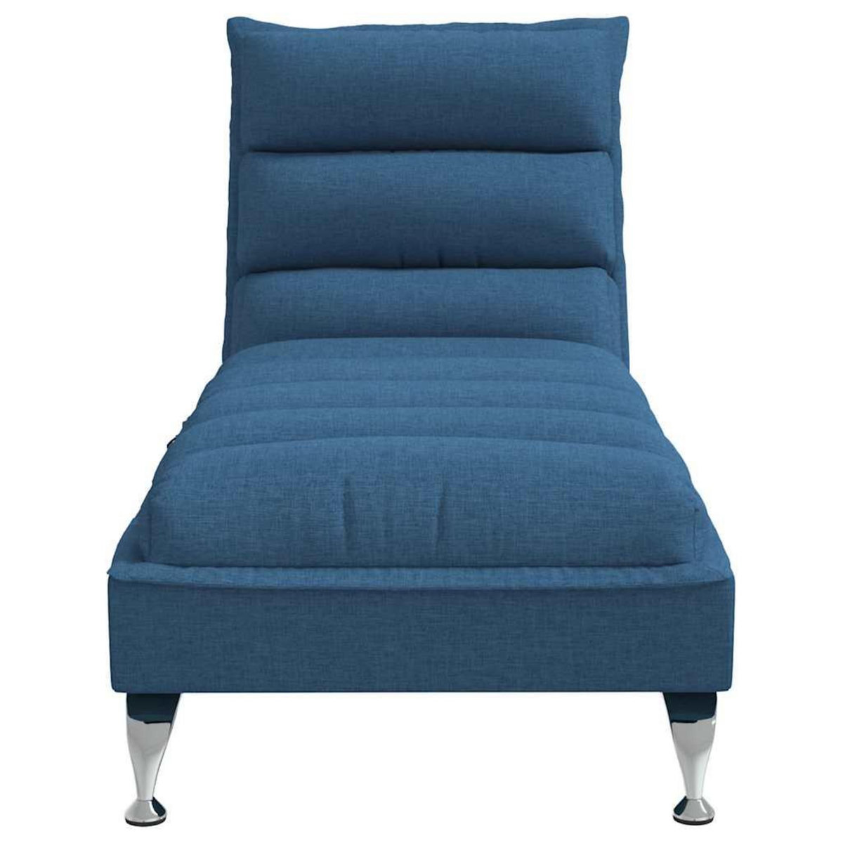 VIDAXL Chaise longue de massage avec coussins bleu tissu