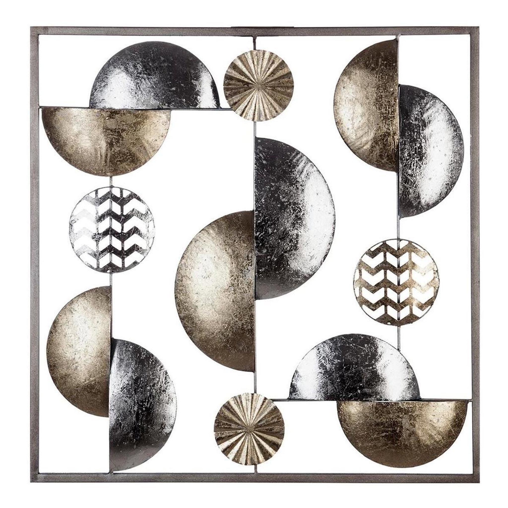 ATMOSPHERA Décoration murale métal  sphère  50cm or & argent