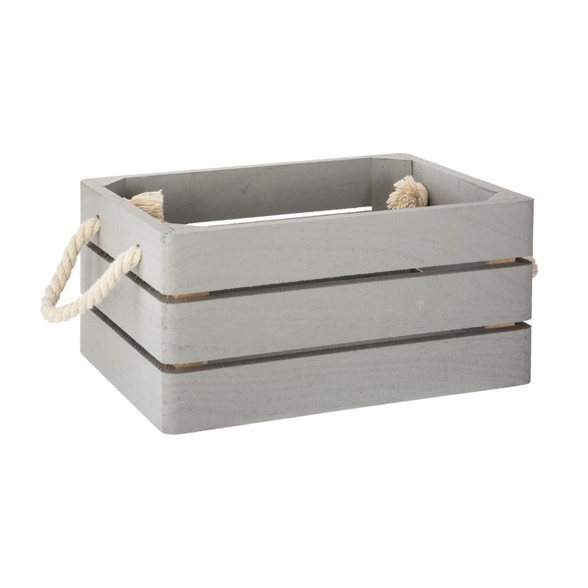 Voir la diapositive 3 : ATMOSPHERA Lot de 3 caisses en bois  cagette  35cm gris