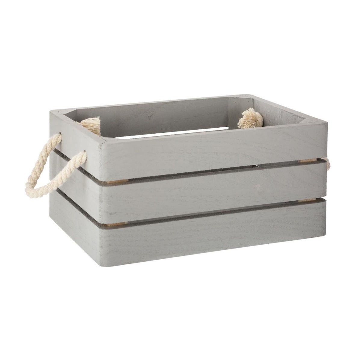 ATMOSPHERA Lot de 3 Caisses en Bois  Cagette  35cm Gris