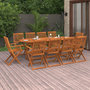 Voir la diapositive 1 : VIDAXL Ensemble a manger de jardin 11 pcs 220x90x75 cm bois d'acacia