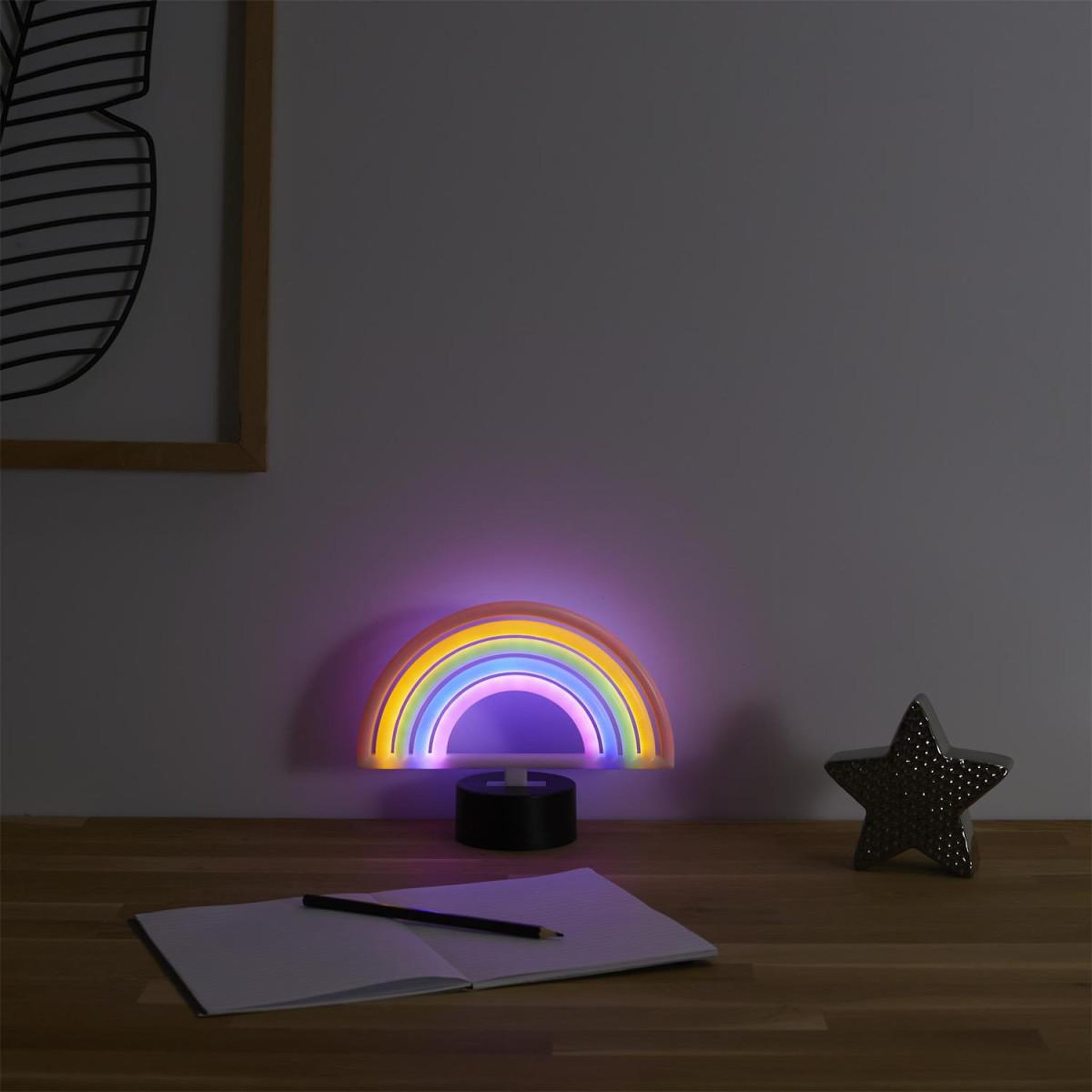 Voir la diapositive 3 : The Home Deco Factory Lampe led effet néon  arc en ciel  22cm multicolore