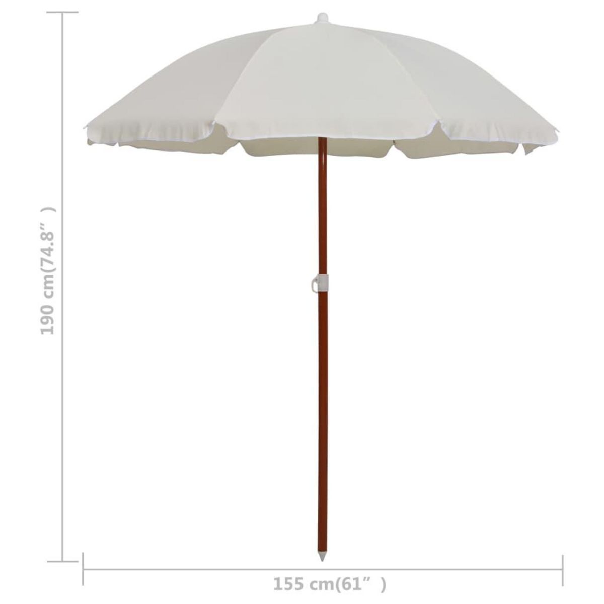 VIDAXL Parasol de jardin avec mat en acier 180 cm Sable
