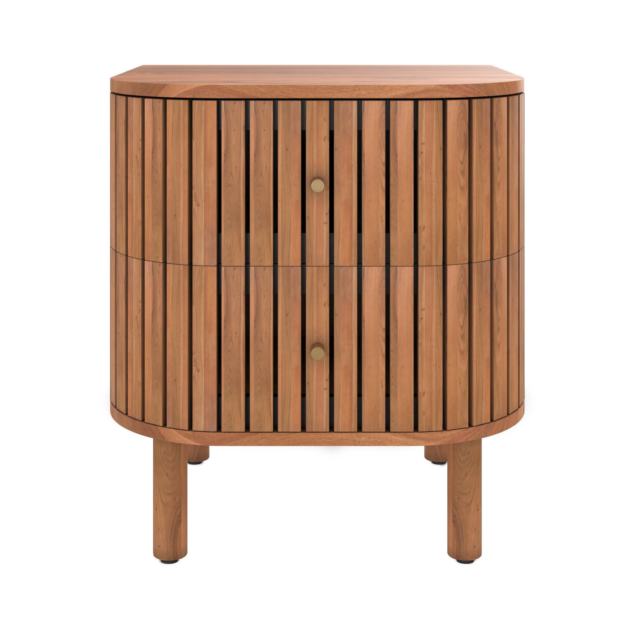 MAISON PAVANE Table de chevet  en bois d'acacia 2 tiroirs-paola