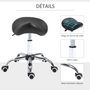 Voir la diapositive 6 : HOMCOM Tabouret de massage tabouret selle ergonomique pivotant 360° hauteur réglable revêtement synthétique noir chromé