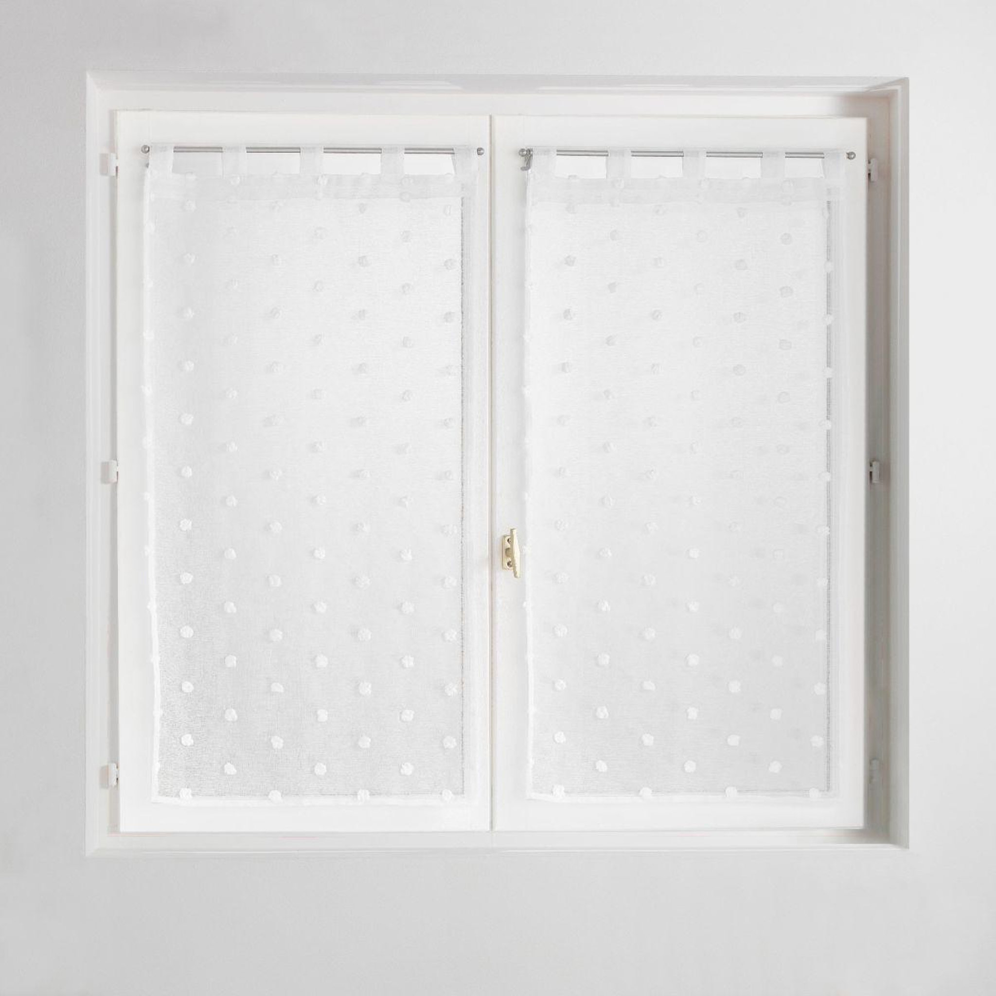Douceur d'Intérieur Paire de voilages à passants  pompinou  60x160cm blanc