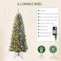 Voir la diapositive 5 : HOMCOM Sapin de Noël artificiel LED x 250 blanc chaud ou multicolore 9 modes H.180 cm 899 branches support vert