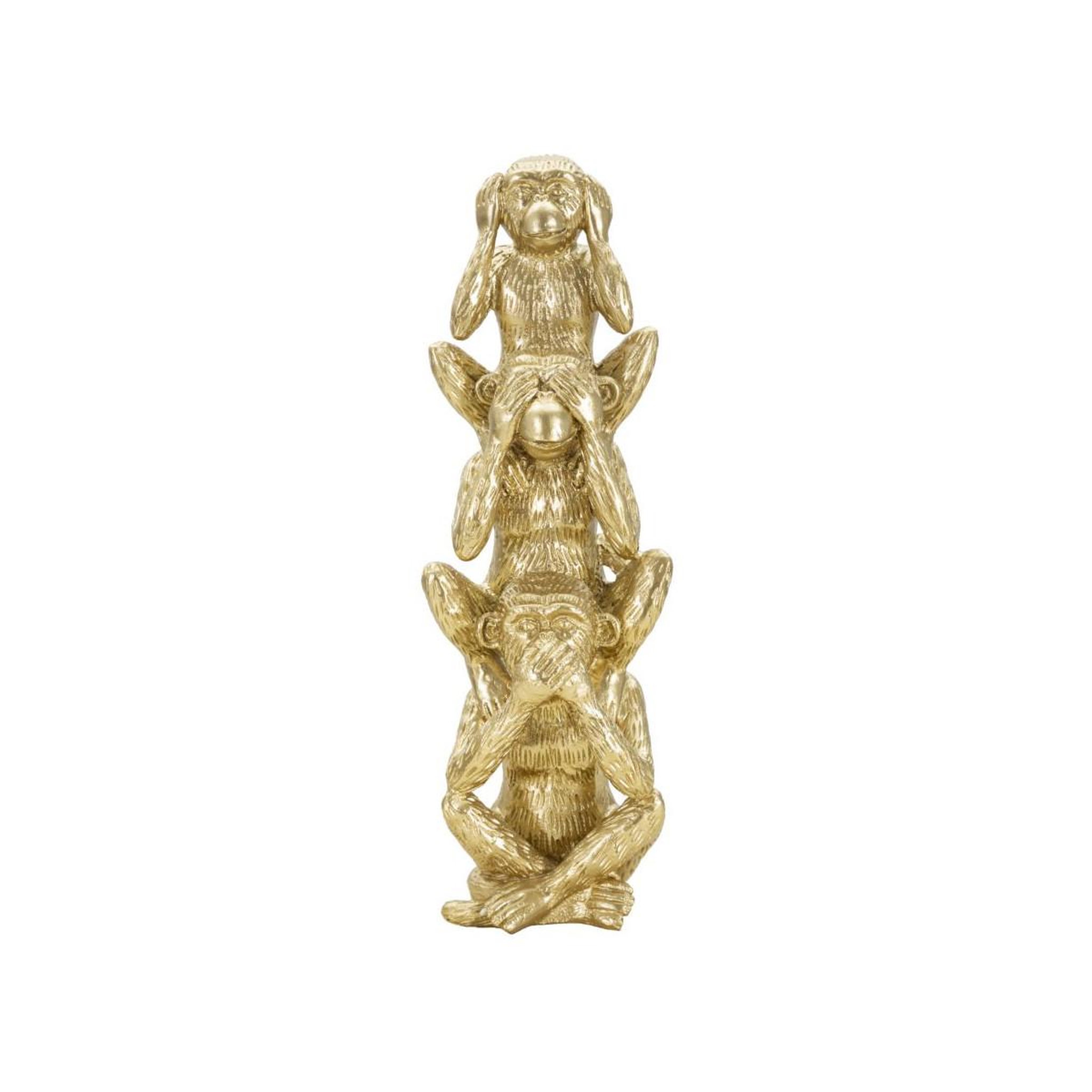 Paris Prix Statuette déco pyramide  3 singes  30cm or