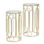 Voir la diapositive 3 : Paris Prix Lot de 2 Tables d'Appoint Gigogne Ronde  Arty  70cm Or