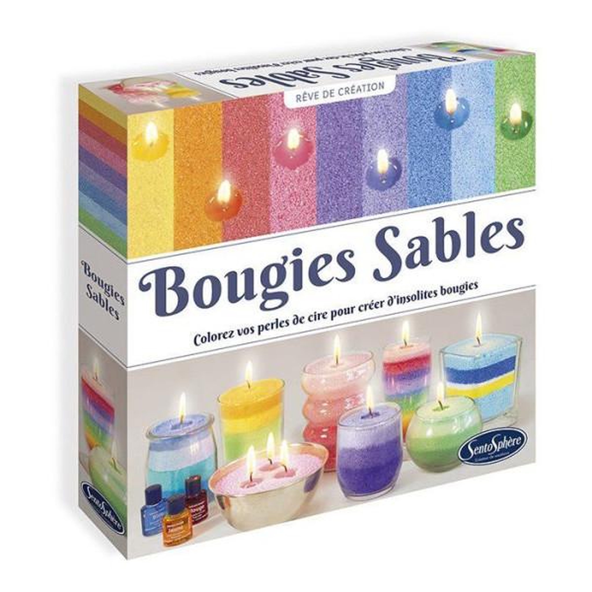 Sentosphere Kit creatif Bougie - SENTOSPHERE - Bougies Sables - Cire sous forme de sable - Différentes couleurs de sable - Des 14 ans