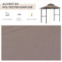 Voir la diapositive 4 : HOMCOM Pavillon abri tonnelle de jardin pour barbecue double toit 2 tablettes incluses tissu polyester acier 2,45 x 1,48 x 2,55 m chocolat