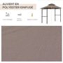 Voir la diapositive 4 : HOMCOM Pavillon abri tonnelle de jardin pour barbecue double toit 2 tablettes incluses tissu polyester acier 2,45 x 1,48 x 2,55 m chocolat
