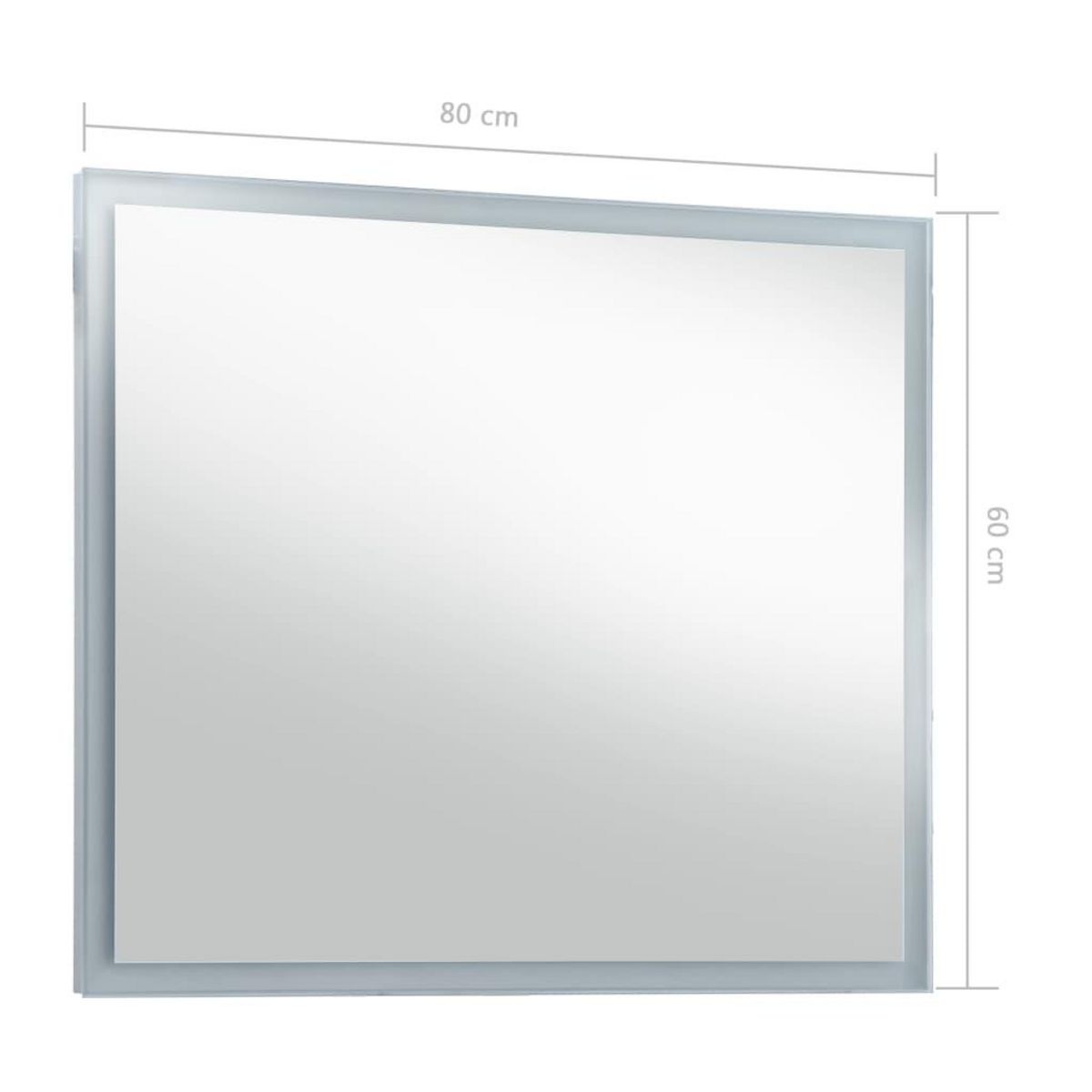 VIDAXL Miroir mural a LED pour salle de bains 80x60 cm