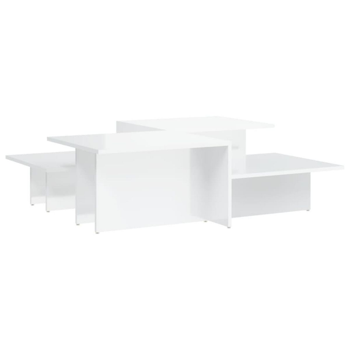 VIDAXL Tables basses 2 pcs blanc brillant bois d'ingenierie