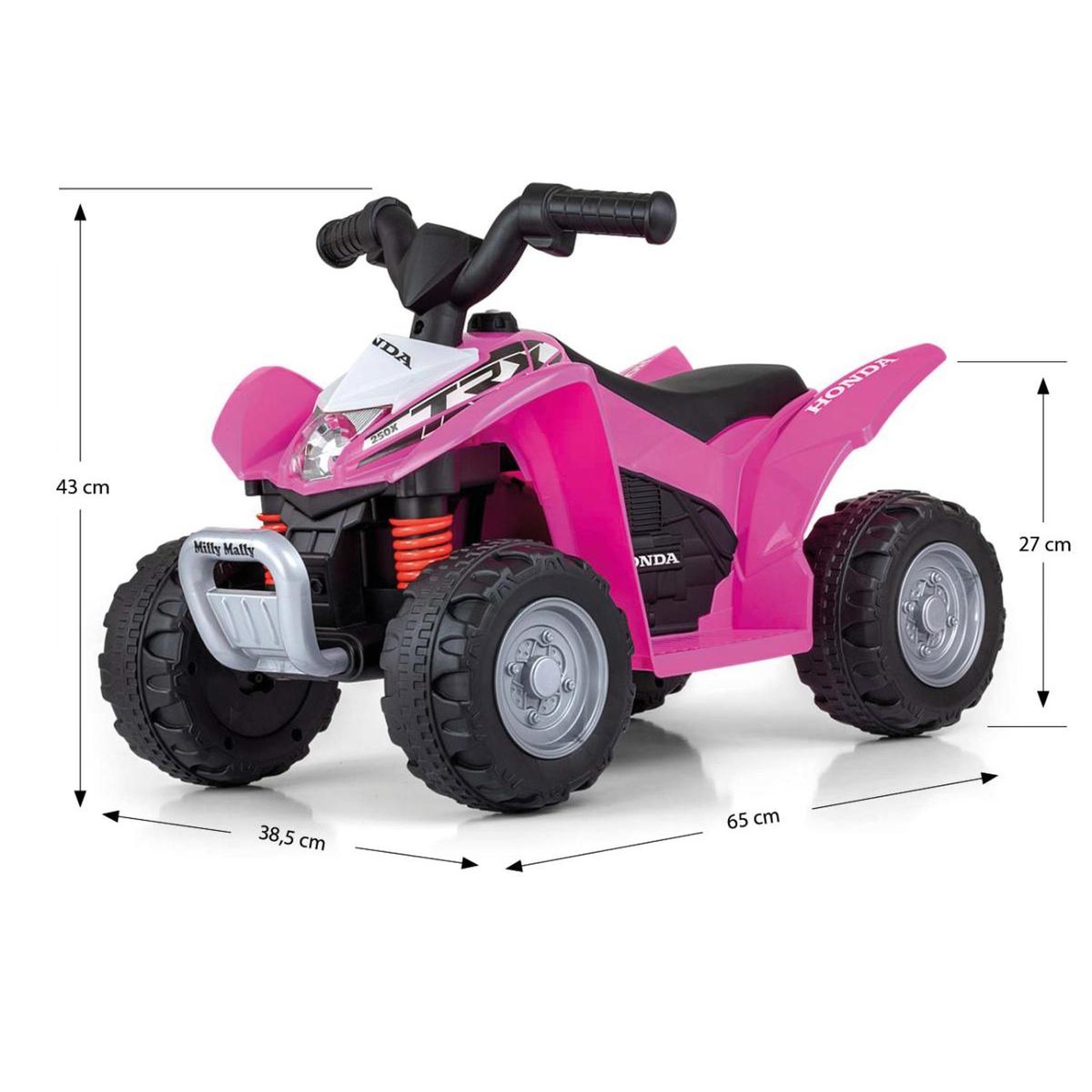 Voir la diapositive 2 : MILLY MALLY Quad electrique Honda ATV Rose