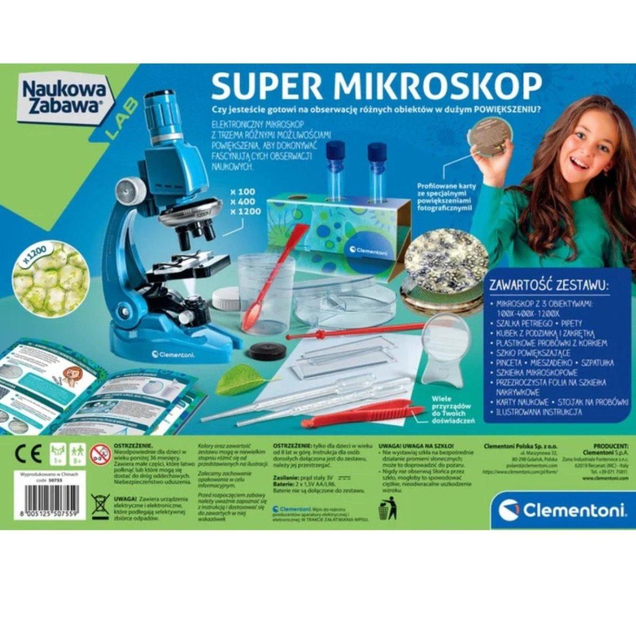 Voir la diapositive 2 : CLEMENTONI Microscope  50755 science  and  jeu - super microscope 1200x