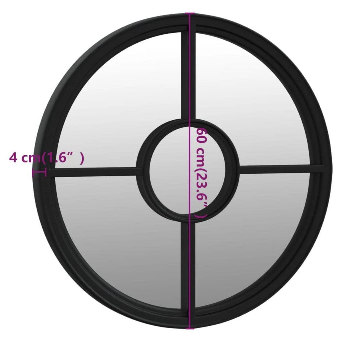 VIDAXL Miroir Noir 40x4 cm Fer pour utilisation a l'interieur