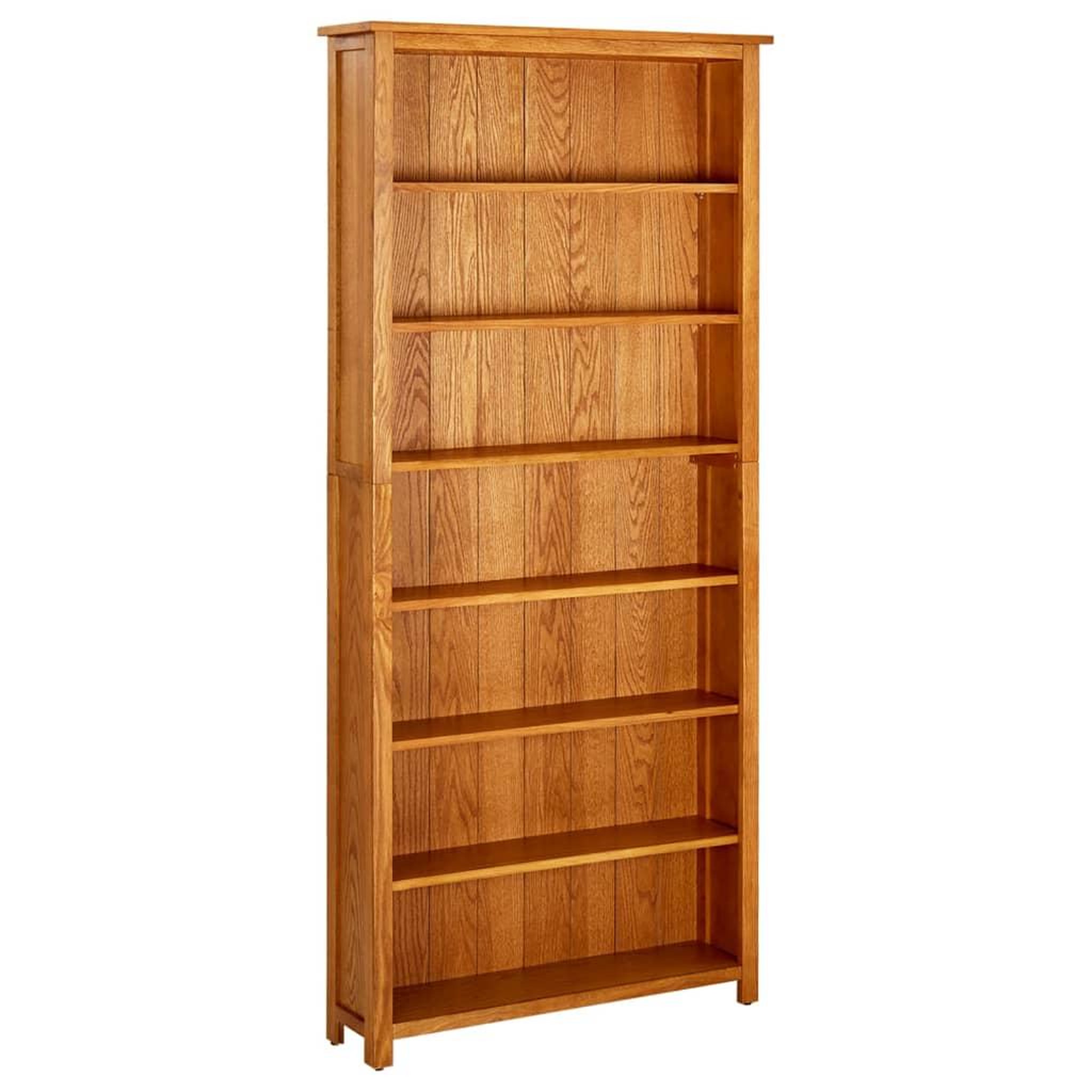 Voir la diapositive 1 : VIDAXL Bibliotheque a 7 niveaux 90x22,5x200 cm Bois de chene massif