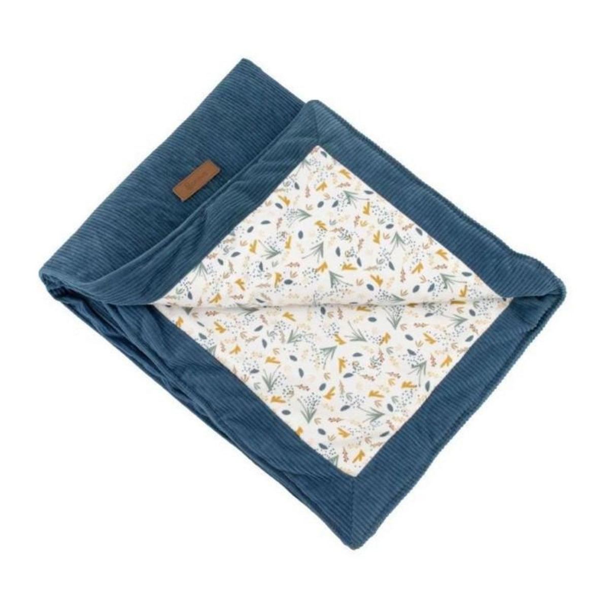 DOMIVA Couverture double face - DOMIVA - AU FIL DE L'EAU - 75 x 100 cm - Indigo