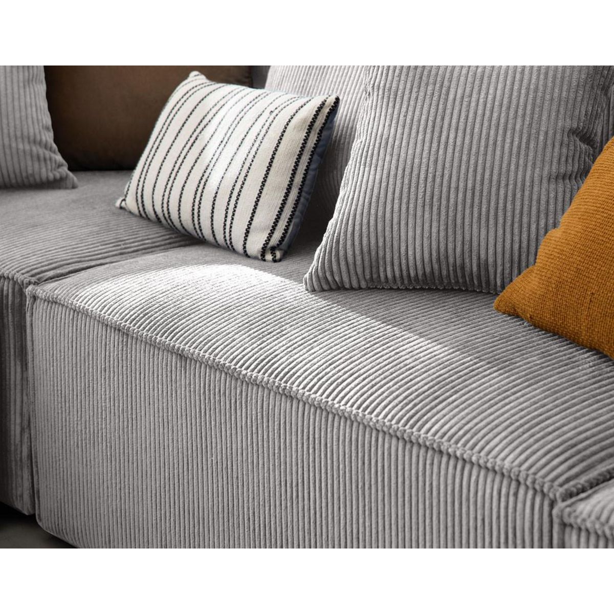 LISA DESIGN Colombine - canapé modulable panoramique - 7 places - en velours côtelé