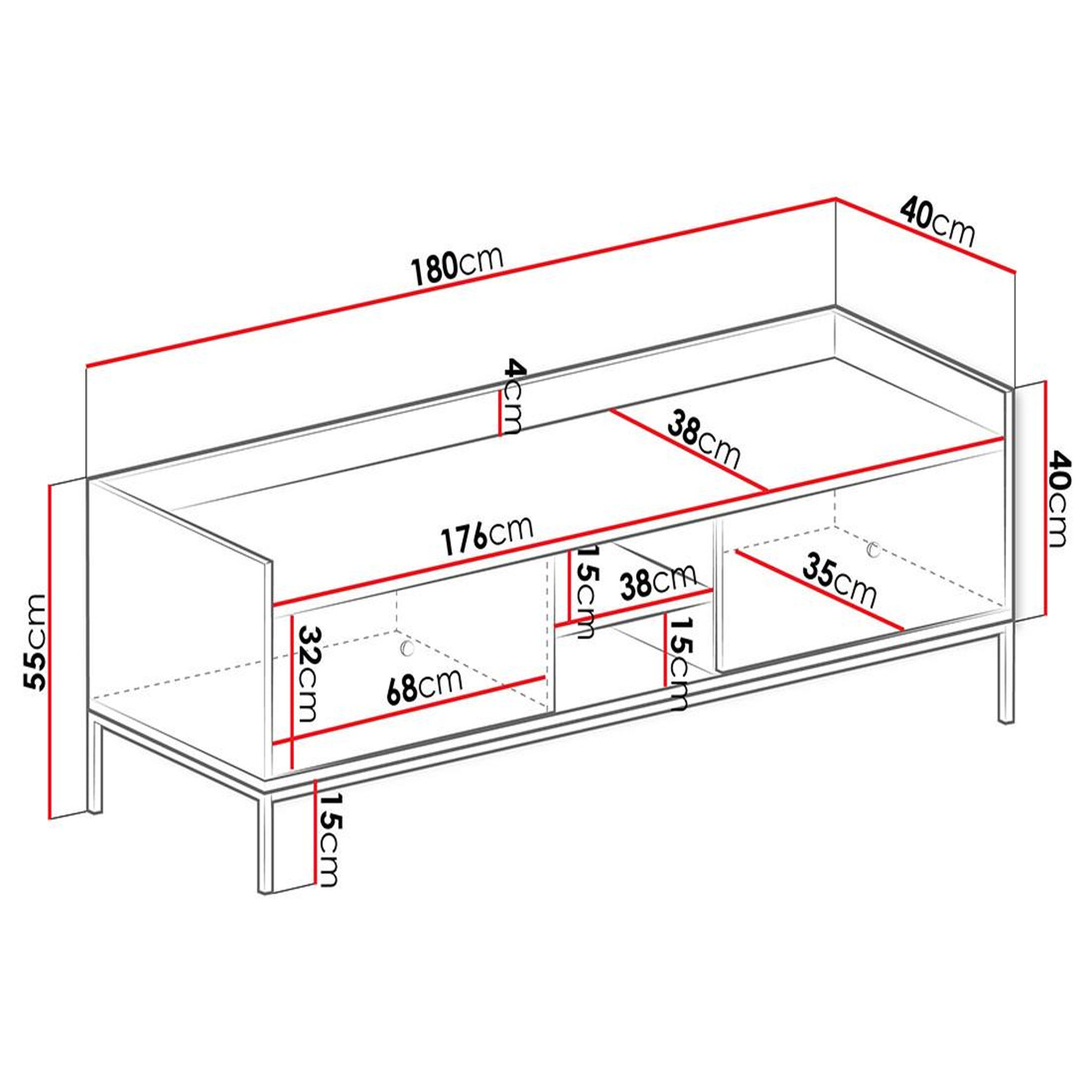 Voir la diapositive 6 : BEST MOBILIER Filipo - meuble tv - 180 cm