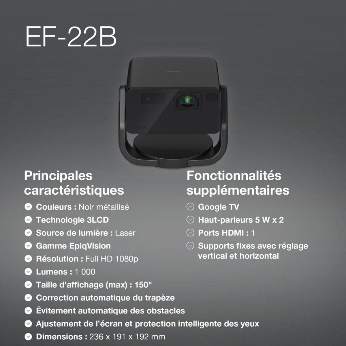 Epson Vidéoprojecteur home cinéma EF-22B