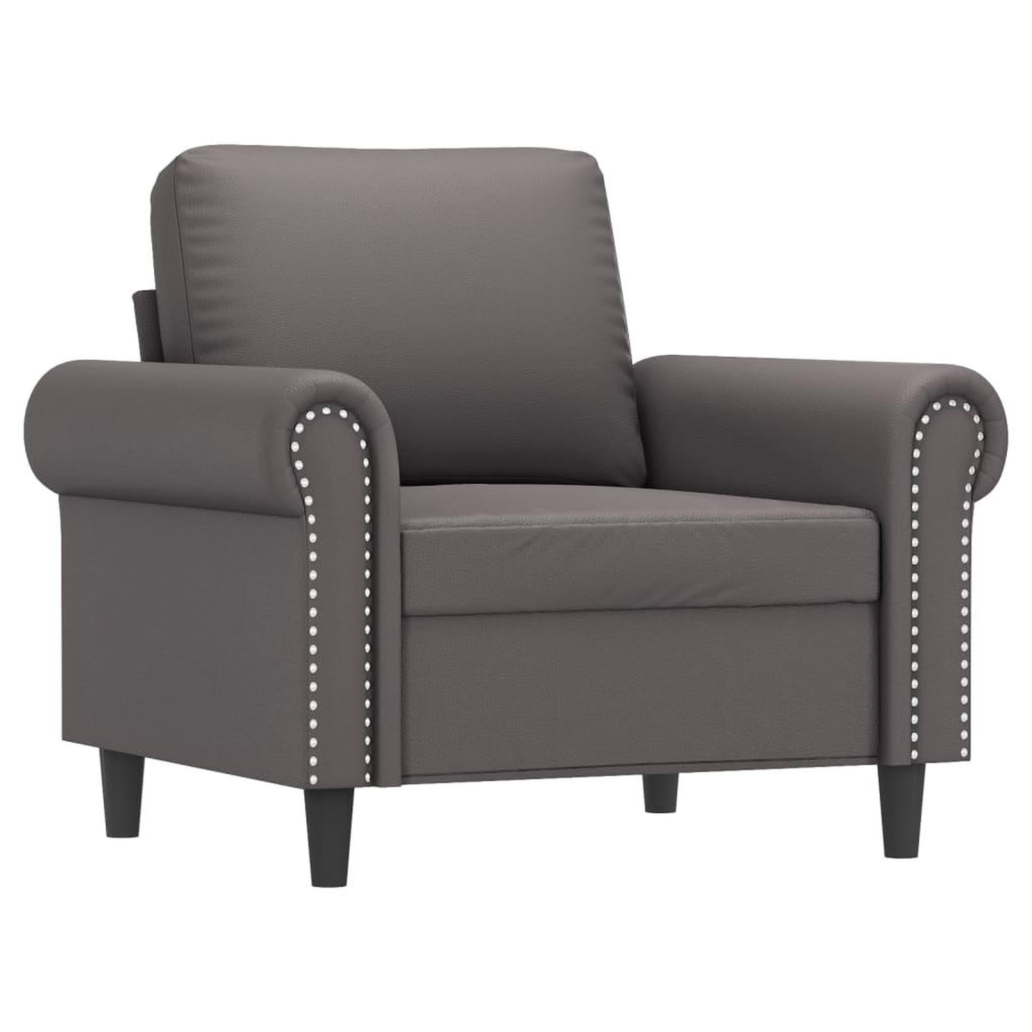 Voir la diapositive 2 : VIDAXL Fauteuil Gris 60 cm Similicuir