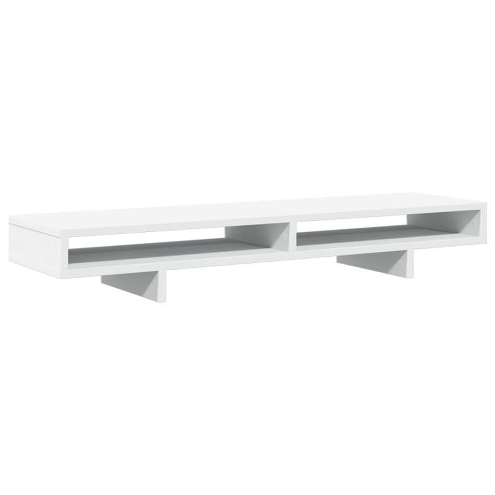 Voir la diapositive 2 : VIDAXL Support de moniteur blanc 100x27x15 cm bois d ingénierie