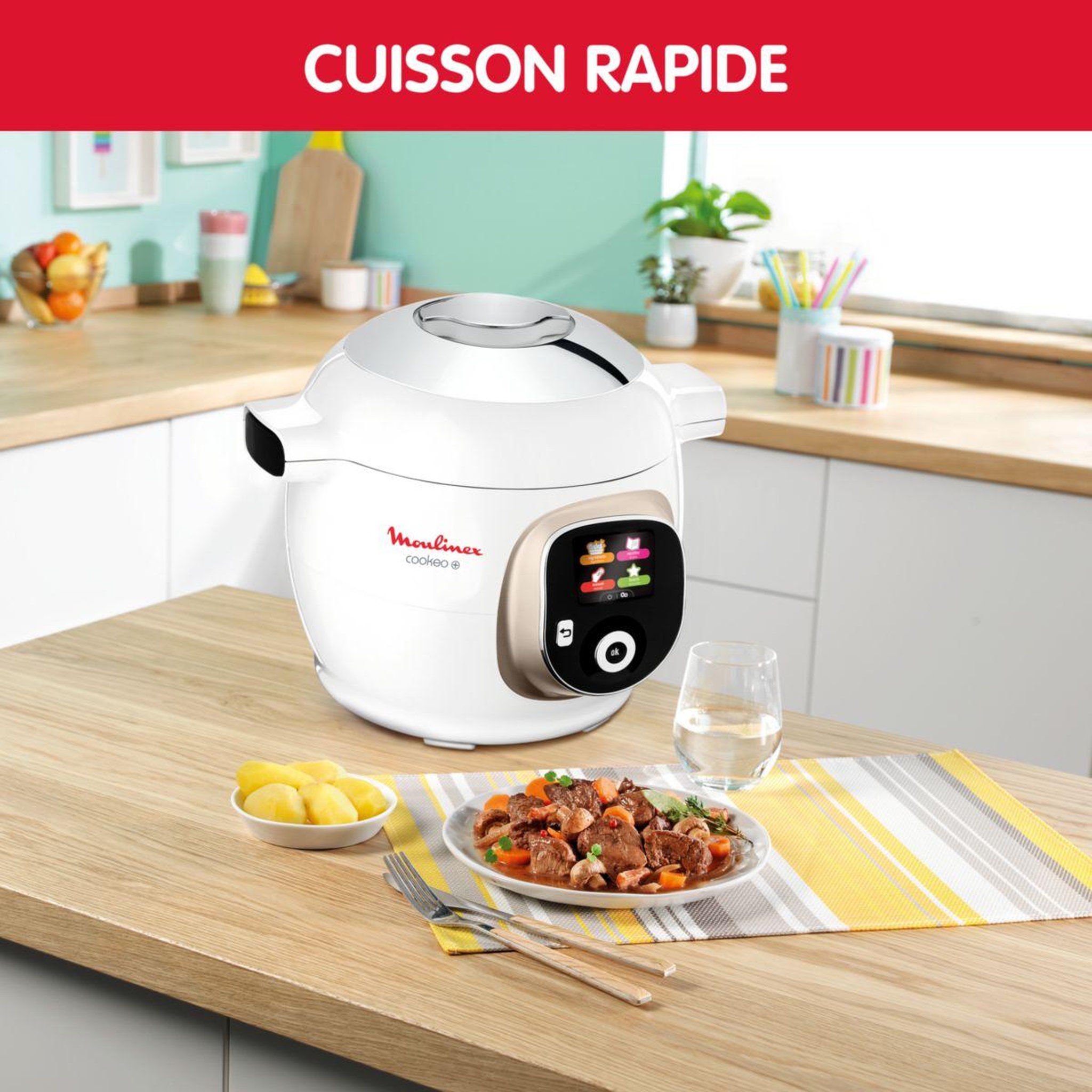 Voir la diapositive 4 : MOULINEX Cookeo COOKEO BLANC 180R + Extra Crisp YY5584FB