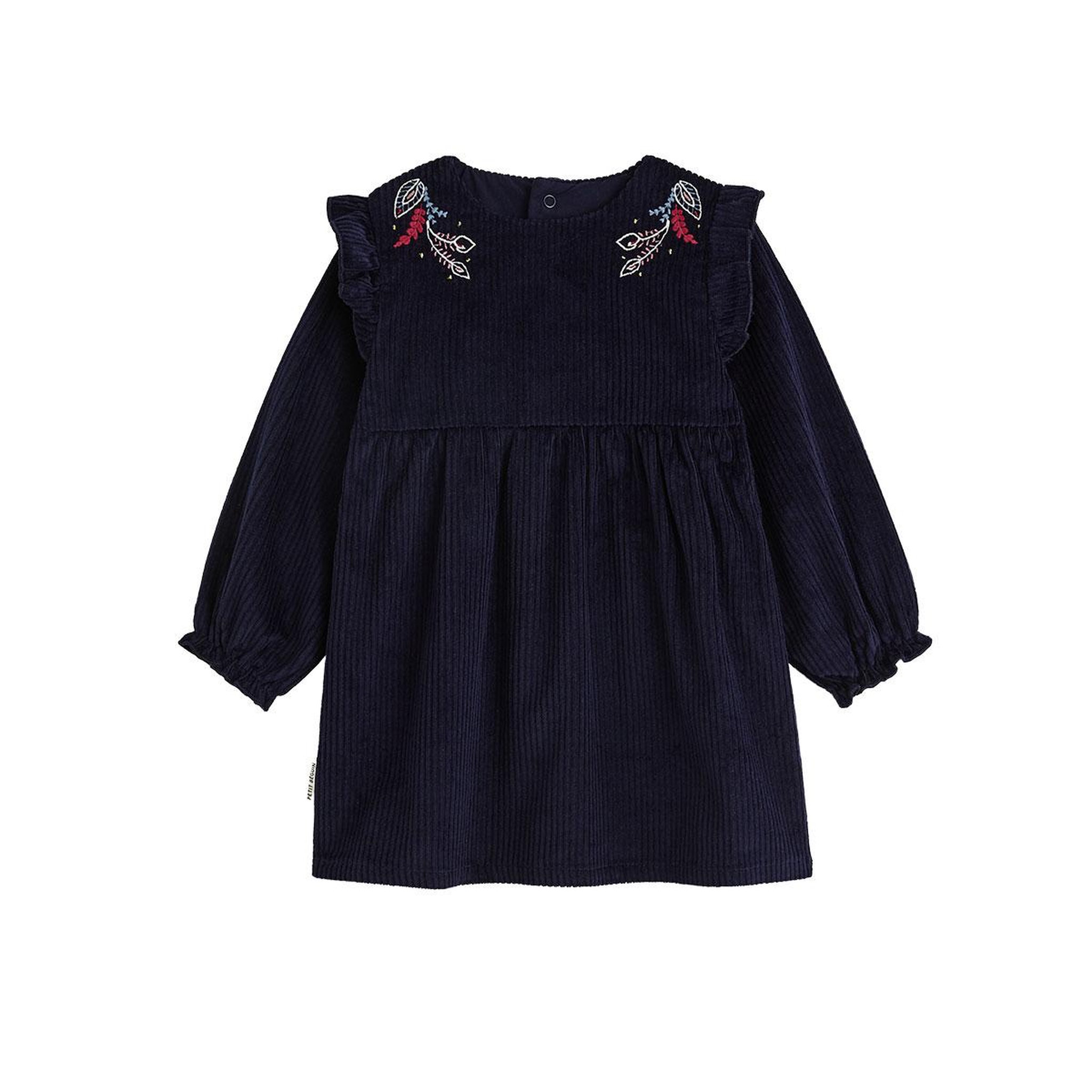 Voir la diapositive 1 : PETIT BEGUIN Robe enfant en velours côtelé Ilana