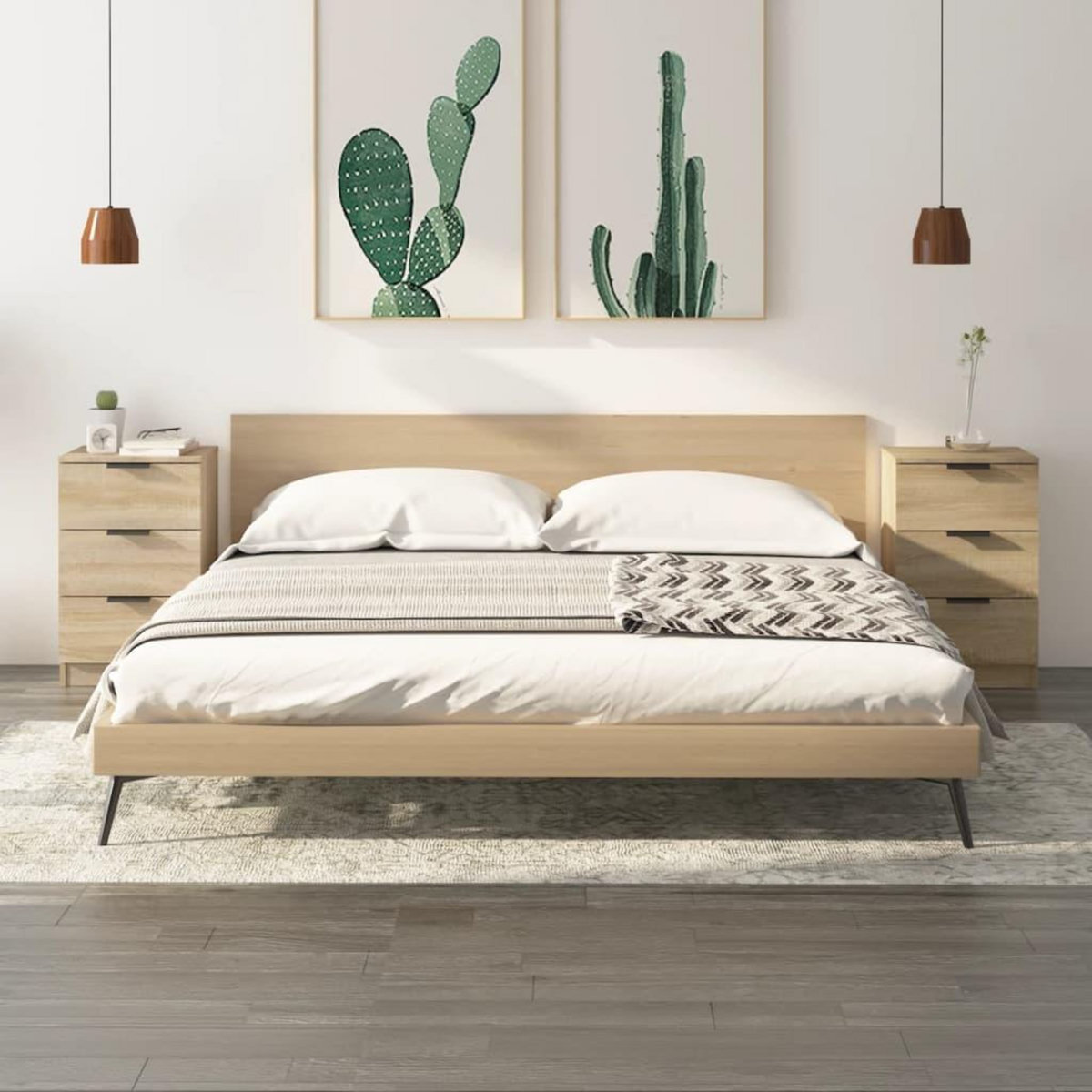 VIDAXL Tables de chevet 2 pcs Chene sonoma 40x36x65 cm