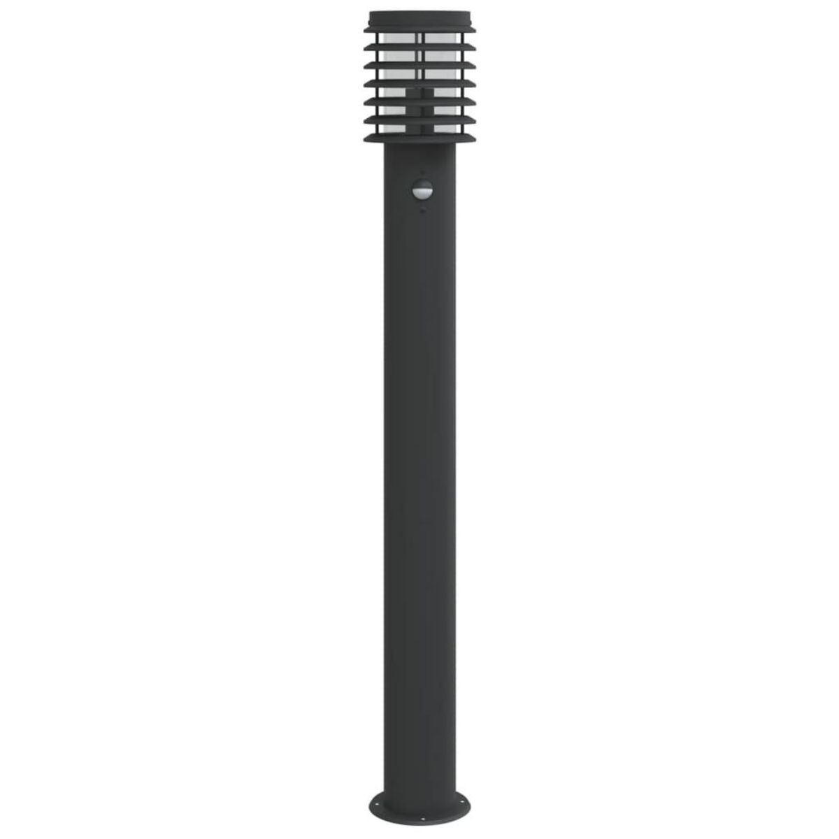 VIDAXL Lampadaire d'exterieur avec capteur noir 110cm acier inoxydable