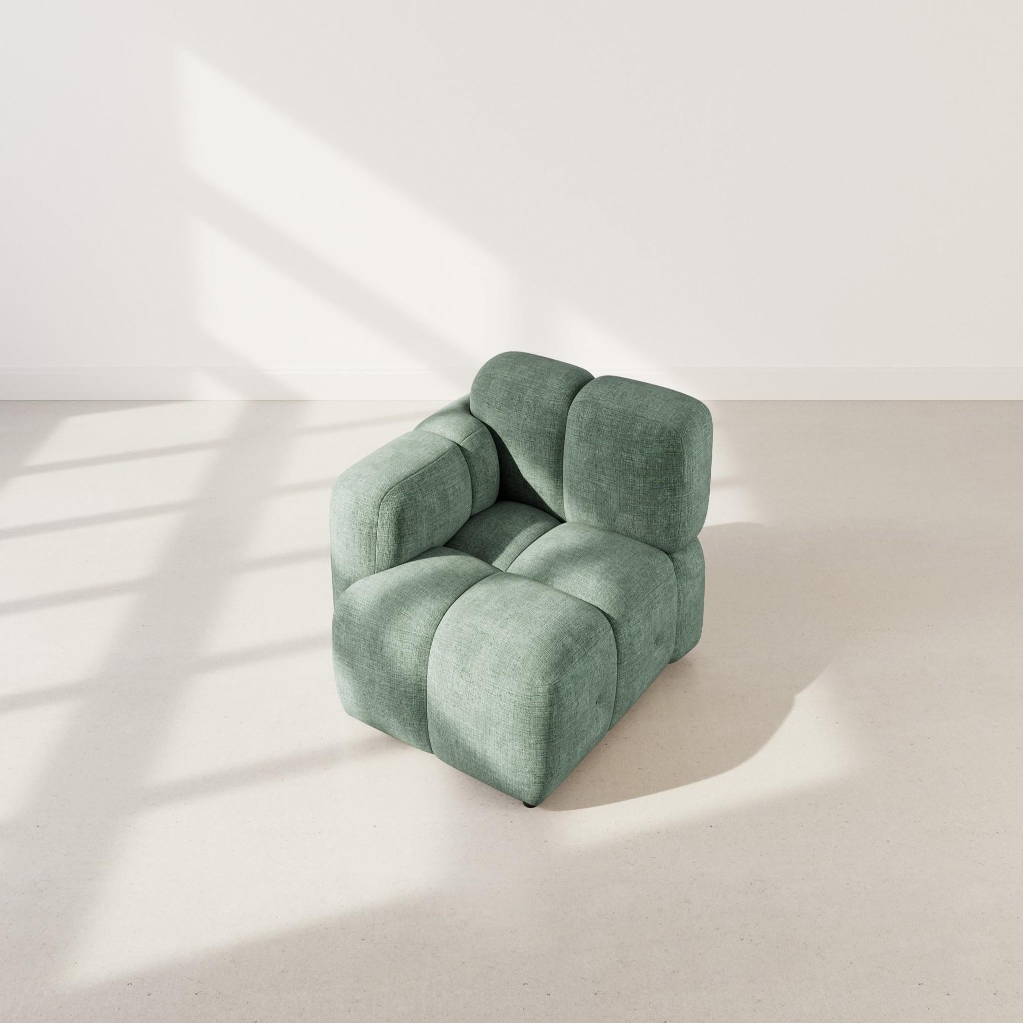 Voir la diapositive 3 : LISA DESIGN Grace - module d'assise gauche en velours texturé