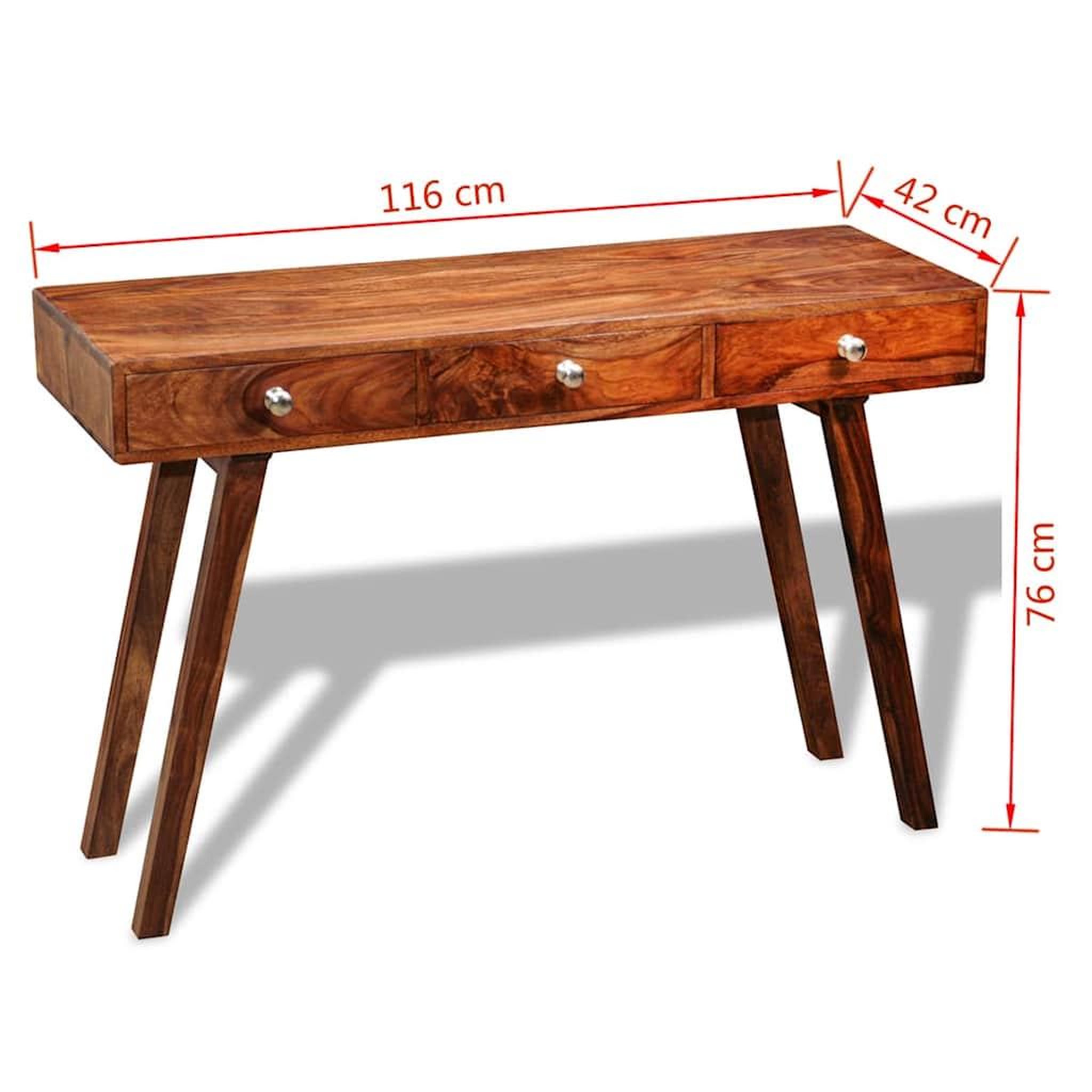 Voir la diapositive 6 : VIDAXL Table console avec 3 tiroirs 76 cm bois massif