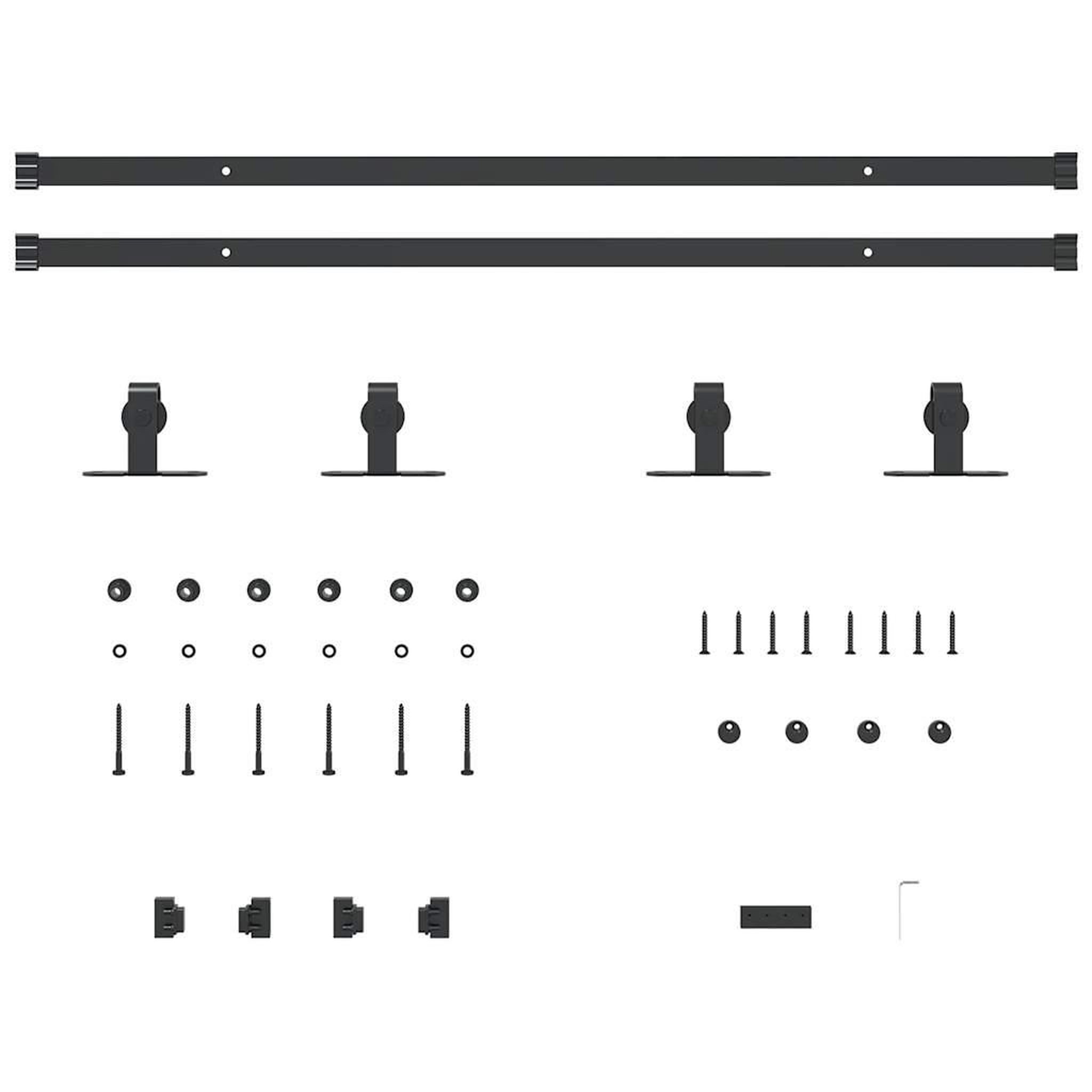 Voir la diapositive 4 : VIDAXL Kit de porte d'armoire coulissante 183 cm acier au carbone