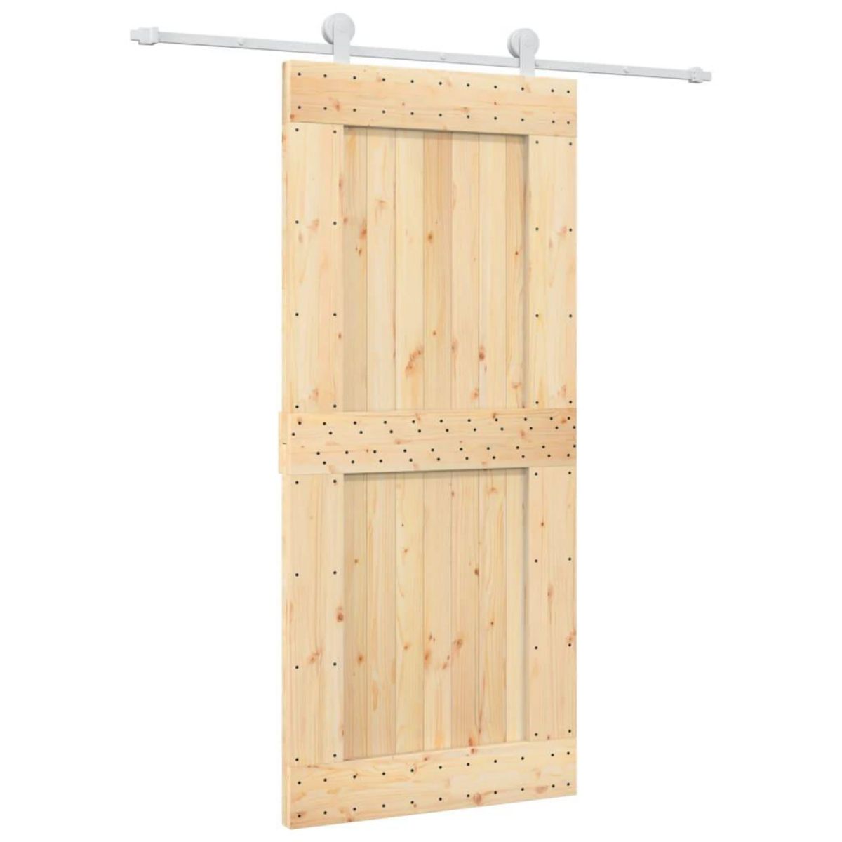 VIDAXL Porte coulissante et kit de quincaillerie 90x210 cm pin massif