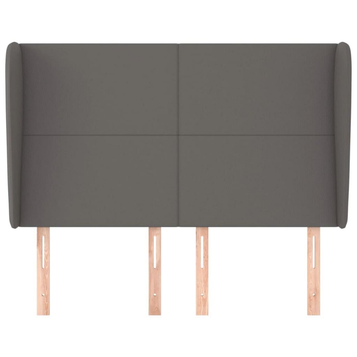 VIDAXL Tete de lit avec oreilles Gris 147x23x118/128 cm Similicuir