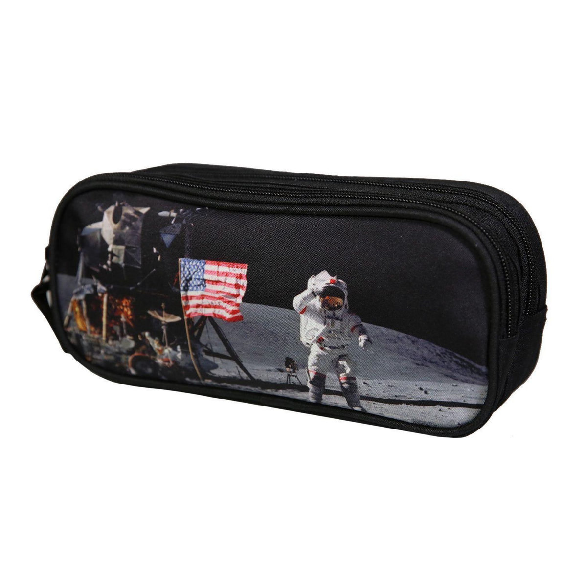 Bagtrotter Trousse scolaire 2 compartiments Nasa Astronaute Noire Bagtrotter