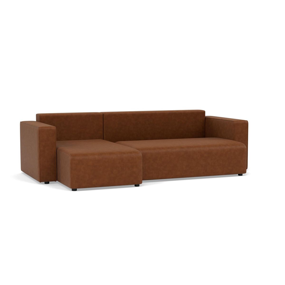 BEST MOBILIER Topaze - canapé d'angle réversible 4 places convertible avec coffre en simili