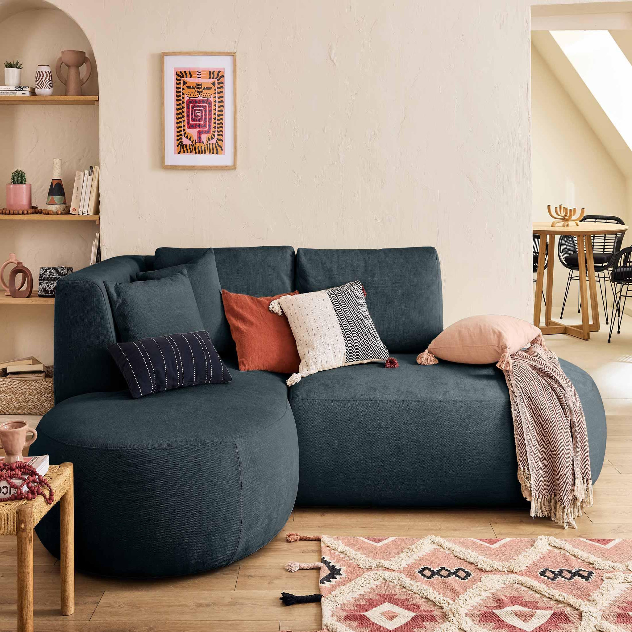 Voir la diapositive 2 : LISA DESIGN Santorini - module d'assise gauche - en tissu texturé