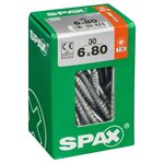 CENTRALE BRICO Lot de 30 vis acier tête fraisée torx SPAX, Diam.6 mm x L.80 mm