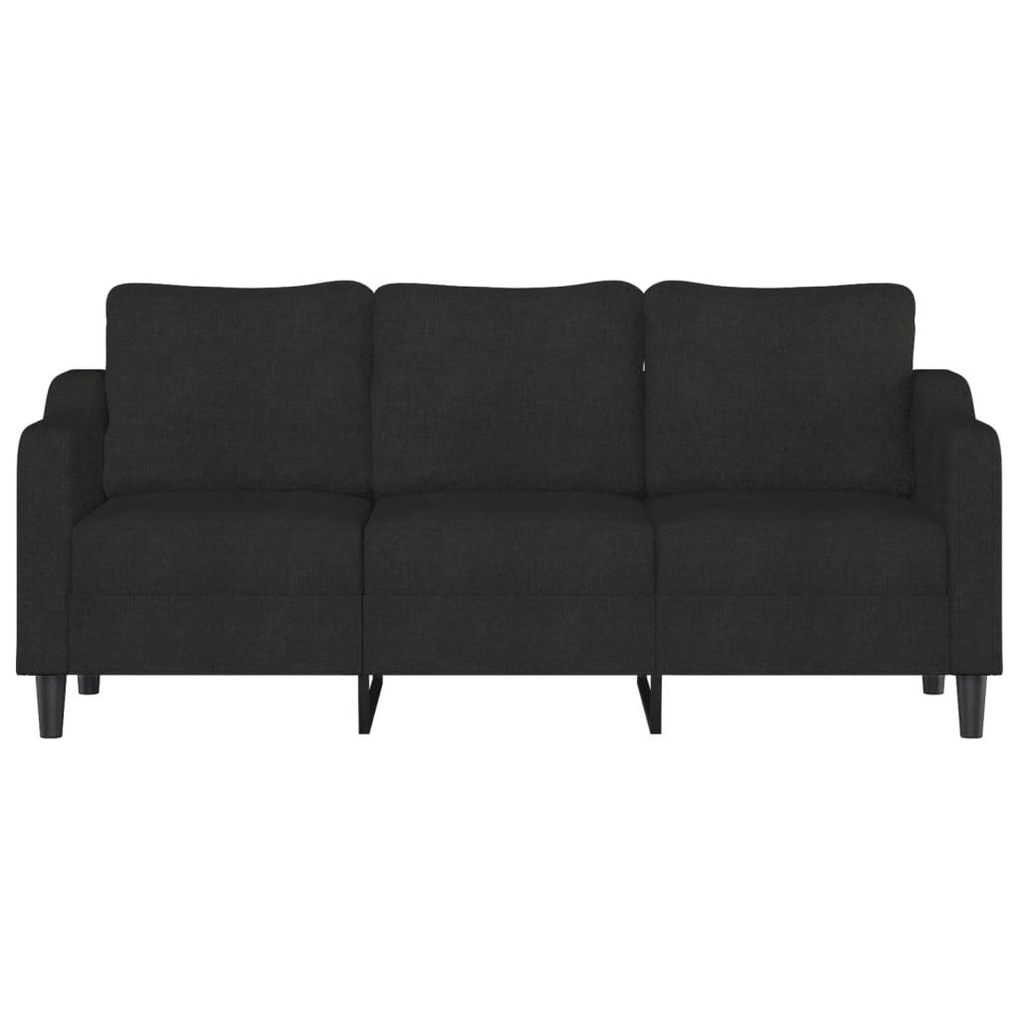 Voir la diapositive 3 : VIDAXL Canape a 3 places Noir 180 cm Tissu