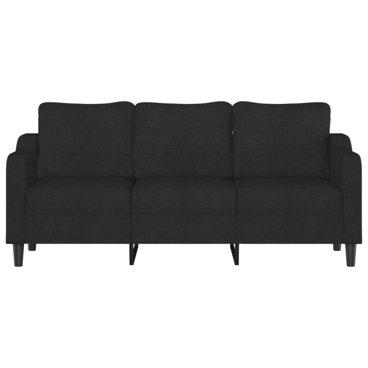 VIDAXL Canape a 3 places Noir 180 cm Tissu
